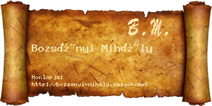 Bozsányi Mihály névjegykártya